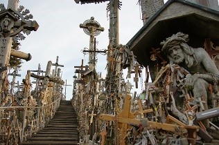 Special place: Some of the sights of The Hill of Crosses. 